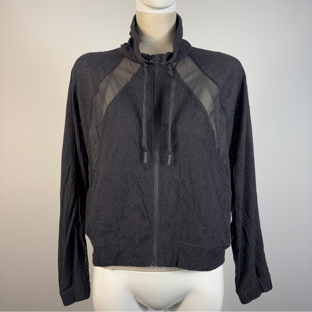 ❤️ Lululemon In Depth Jacket *Lace Black Full Zip Mesh Athletic